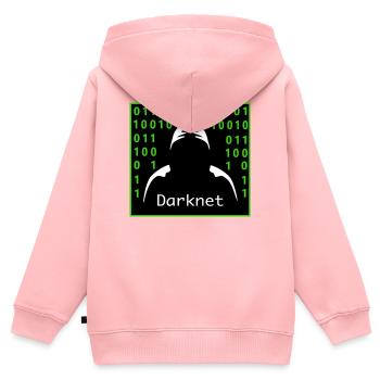 Darknet - Sweat Premium à capuche zippé enfant bio - rose - Dos - AI Model Kid Female (0cm)