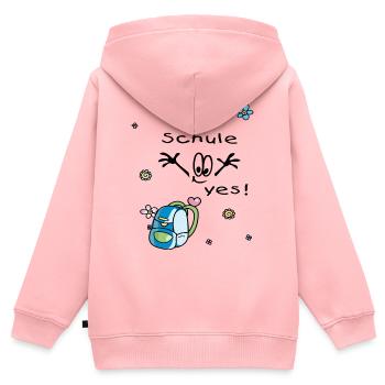 Schule yes - Kinder Premium Organic Zip Hoodie - Rosa - Hinten - AI Model Kid Female (0cm)