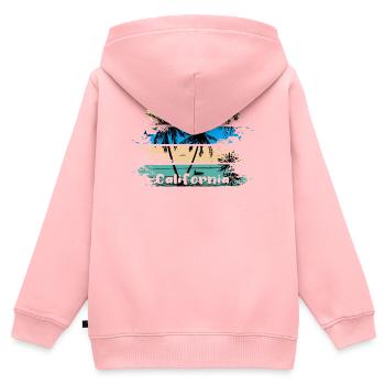 Kalifornien - Kinder Premium Organic Zip Hoodie - Rosa - Hinten - AI Model Kid Female (0cm)