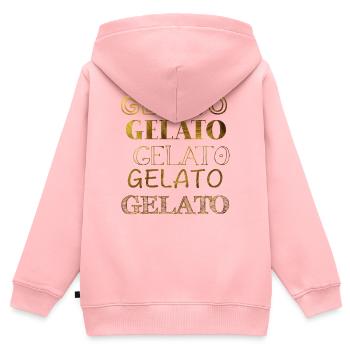 Gelato in gold - Kinder Premium Organic Zip Hoodie - Rosa - Hinten - AI Model Kid Female (0cm)