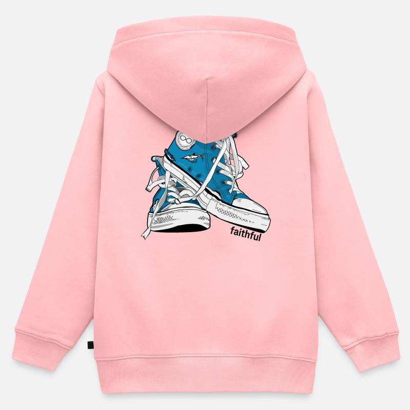 Fidèle - Sweat Premium à capuche zippé enfant bio - rose