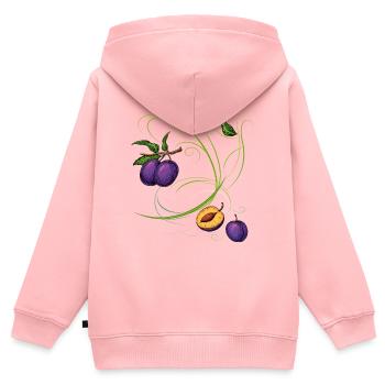 Pflaumen, Obst - Kinder Premium Organic Zip Hoodie - Rosa - Hinten - AI Model Kid Female (0cm)