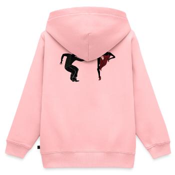 Tanzpaar - Kinder Premium Organic Zip Hoodie - Rosa - Hinten - AI Model Kid Female (0cm)