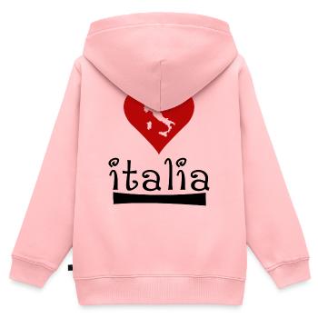 Italia - Kinder Premium Organic Zip Hoodie - Rosa - Hinten - AI Model Kid Female (0cm)