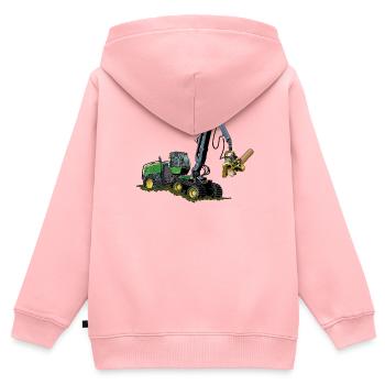 Harvester, Holzerntemaschine - Kinder Premium Organic Zip Hoodie - Rosa - Hinten - AI Model Kid Female (0cm)