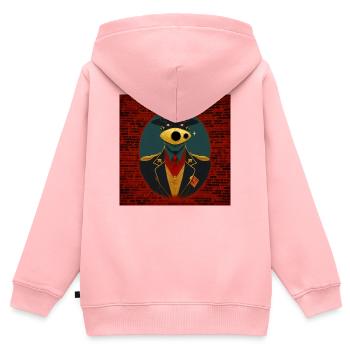 Verschwörung 02 - Kinder Premium Organic Zip Hoodie - Rosa - Hinten - AI Model Kid Female (0cm)