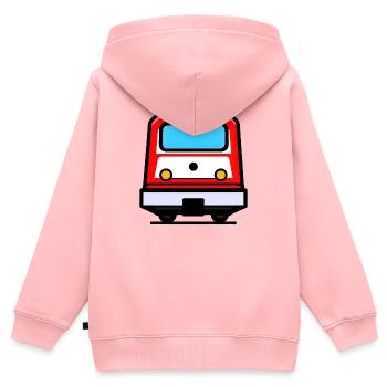 Métro, locomotive, train - Sweat Premium à capuche zippé enfant bio - rose - Dos - AI Model Kid Female (0cm)