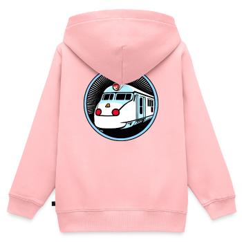 Train, locomotive, railway - Kids Premium Organic Zip-up Hoodie - rose - Back - AI Model Kid Female (0cm)