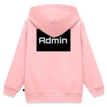 ADMIN Whitewords/Blackbackround - Kinder Premium Organic Zip Hoodie - Rosa - Hinten - AI Model Kid Female (0cm)