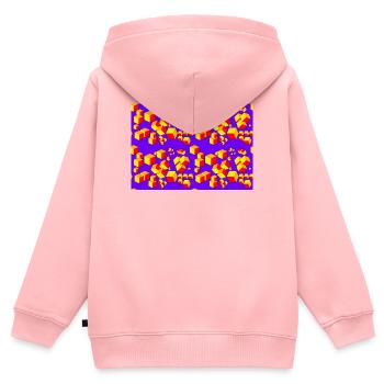 Dekopattern Würfel farbig - Kinder Premium Organic Zip Hoodie - Rosa - Hinten - AI Model Kid Female (0cm)