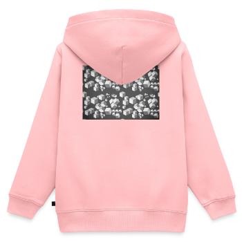 Dekopattern Grau-Weiss - Kinder Premium Organic Zip Hoodie - Rosa - Hinten - AI Model Kid Female (0cm)