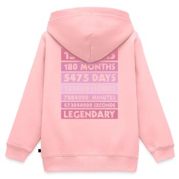 15 years legendary - Jubiläum - Firma - Jahrestag - Kinder Premium Organic Zip Hoodie - Rosa - Hinten - AI Model Kid Female (0cm)