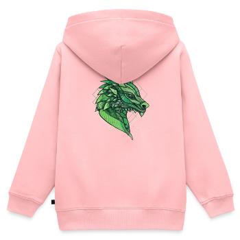 Stylized, geometric dragon - Kids Premium Organic Zip-up Hoodie - rose - Back - AI Model Kid Female (0cm)