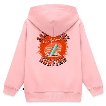 Santa Cruz, Kalifornien Surfen - Kinder Premium Organic Zip Hoodie - Rosa - Hinten - AI Model Kid Female (0cm)