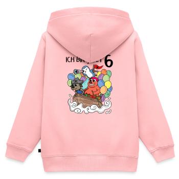 6 Geburtstag Piratenschiff Kindergeburtstag - Kinder Premium Organic Zip Hoodie - Rosa - Hinten - AI Model Kid Female (0cm)