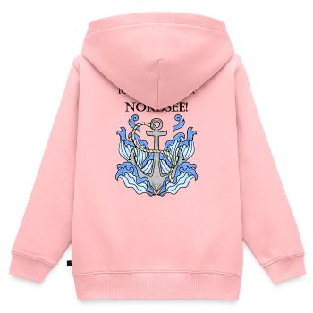 Nordsee - Kinder Premium Organic Zip Hoodie - Rosa - Hinten - AI Model Kid Female (0cm)