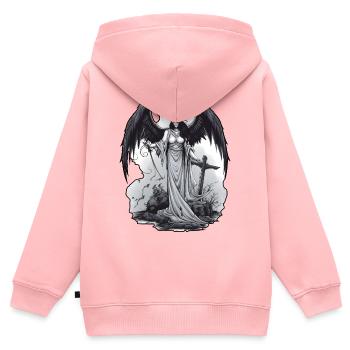 Dark Angel - Kinder Premium Organic Zip Hoodie - Rosa - Hinten - AI Model Kid Female (0cm)