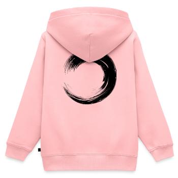 Cercles - Sweat Premium à capuche zippé enfant bio - rose - Dos - AI Model Kid Female (0cm)