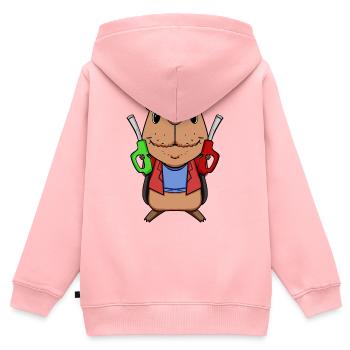 Tankwart Capybara Tankstelle - Kinder Premium Organic Zip Hoodie - Rosa - Hinten - AI Model Kid Female (0cm)
