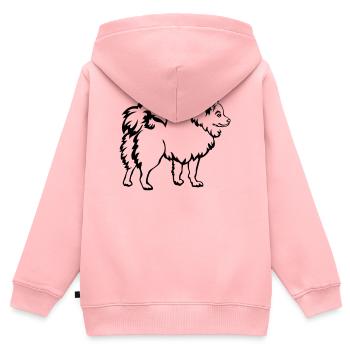 Spitz - Kinder Premium Organic Zip Hoodie - Rosa - Hinten - AI Model Kid Female (0cm)