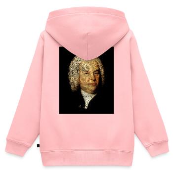 Johann Sebastian Bach - Kinder Premium Organic Zip Hoodie - Rosa - Hinten - AI Model Kid Female (0cm)