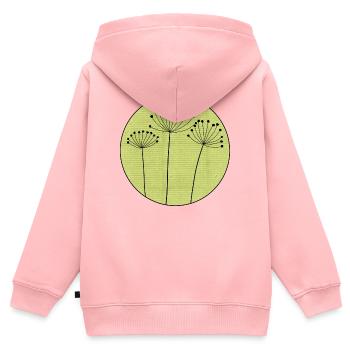 Trockenblume Minimal - Kinder Premium Organic Zip Hoodie - Rosa - Hinten - AI Model Kid Female (0cm)