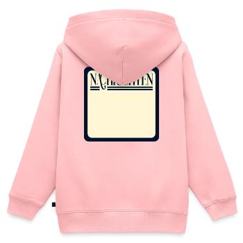 NACHRICHTEN SELBST GESTALTEN - Kinder Premium Organic Zip Hoodie - Rosa - Hinten - AI Model Kid Female (0cm)