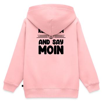 Nordsee - Kinder Premium Organic Zip Hoodie - Rosa - Hinten - AI Model Kid Female (0cm)