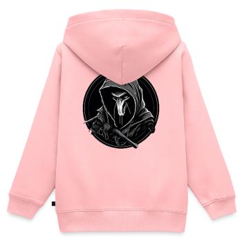 Schlankes Skaven-Logo: mutig, minimalistisch, bedrohlich. - Kinder Premium Organic Zip Hoodie - Rosa - Hinten - AI Model Kid Female (0cm)