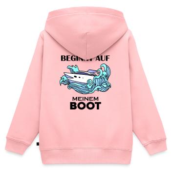 Boote Motorboot - Kinder Premium Organic Zip Hoodie - Rosa - Hinten - AI Model Kid Female (0cm)