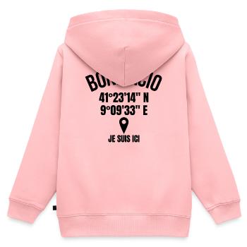 Korsika, Korsischer Humor, Bonifacio, Korsika - Kinder Premium Organic Zip Hoodie - Rosa - Hinten - AI Model Kid Female (0cm)