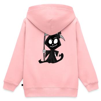 Sensenmann mit Sense - Halloween - Kinder Premium Organic Zip Hoodie - Rosa - Hinten - AI Model Kid Female (0cm)