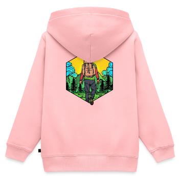 Hiking Hikers Mountaineering Hiking Mountain Hiking - Kids Premium Organic Zip-up Hoodie - rose - Back - AI Model Kid Female (0cm)