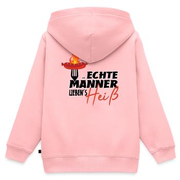 ECHTE MÄNNER - Kinder Premium Organic Zip Hoodie - Rosa - Hinten - AI Model Kid Female (0cm)