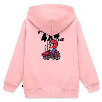 Nutzfahrzeug Traktor Statement Landleben Jungbauer - Kinder Premium Organic Zip Hoodie - Rosa - Hinten - AI Model Kid Female (0cm)