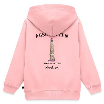 Borkum, Neuer Leuchtturm, Einfach Abschalten - Kinder Premium Organic Zip Hoodie - Rosa - Hinten - AI Model Kid Female (0cm)