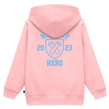 Knollsy-Held 2023 verteidigt Fans in Alkmaar - Kinder Premium Organic Zip Hoodie - Rosa - Hinten - AI Model Kid Female (0cm)