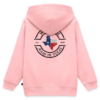 Lone Star Texas Flagge Umriss - Kinder Premium Organic Zip Hoodie - Rosa - Hinten - AI Model Kid Female (0cm)