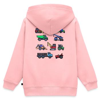 Landmaschinen Kraftfahrzeug Traktor Nutzfahrzeug - Kinder Premium Organic Zip Hoodie - Rosa - Hinten - AI Model Kid Female (0cm)