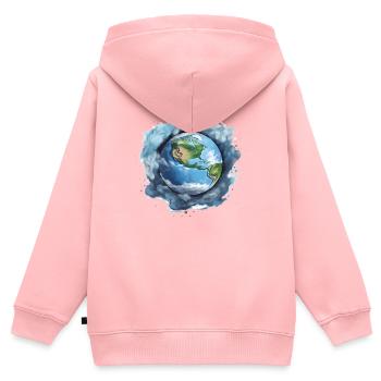Terre - Sweat Premium à capuche zippé enfant bio - rose - Dos - AI Model Kid Female (0cm)