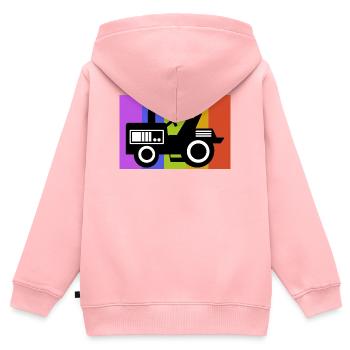 Kraftfahrzeug Biobauer Landleben Farmer Traktor - Kinder Premium Organic Zip Hoodie - Rosa - Hinten - AI Model Kid Female (0cm)