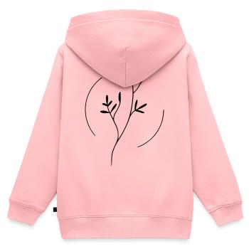 Zweig im kreis - Kinder Premium Organic Zip Hoodie - Rosa - Hinten - AI Model Kid Female (0cm)