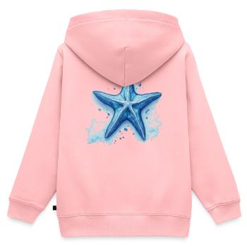 Seestern - Kinder Premium Organic Zip Hoodie - Rosa - Hinten - AI Model Kid Female (0cm)