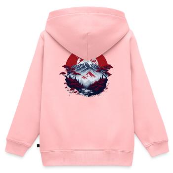 asiatische Berglandschaft - Kinder Premium Organic Zip Hoodie - Rosa - Hinten - AI Model Kid Female (0cm)