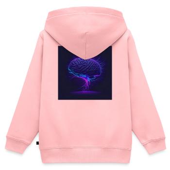 Brain - Kids Premium Organic Zip-up Hoodie - rose - Back - AI Model Kid Female (0cm)