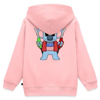 Tankwart Koala Tankstelle - Kinder Premium Organic Zip Hoodie - Rosa - Hinten - AI Model Kid Female (0cm)