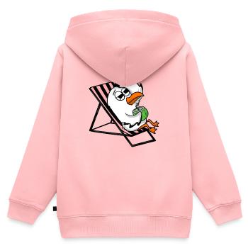 Mouette - Sweat Premium à capuche zippé enfant bio - rose - Dos - AI Model Kid Female (0cm)