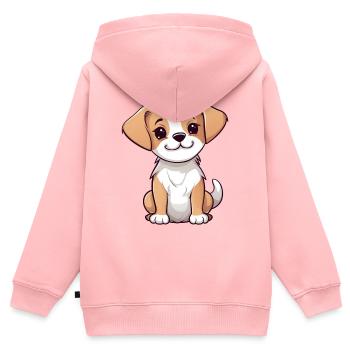 Süßer kleiner Hund Welpe Kind Baby Geschenk Hunde - Kinder Premium Organic Zip Hoodie - Rosa - Hinten - AI Model Kid Female (0cm)