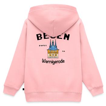 Mein Besen parkt in Wernigerode, Hexen, Fun Lustig - Kinder Premium Organic Zip Hoodie - Rosa - Hinten - AI Model Kid Female (0cm)