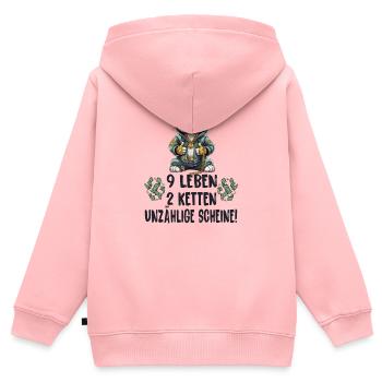 Katzen Hip Hop Design - Kinder Premium Organic Zip Hoodie - Rosa - Hinten - AI Model Kid Female (0cm)